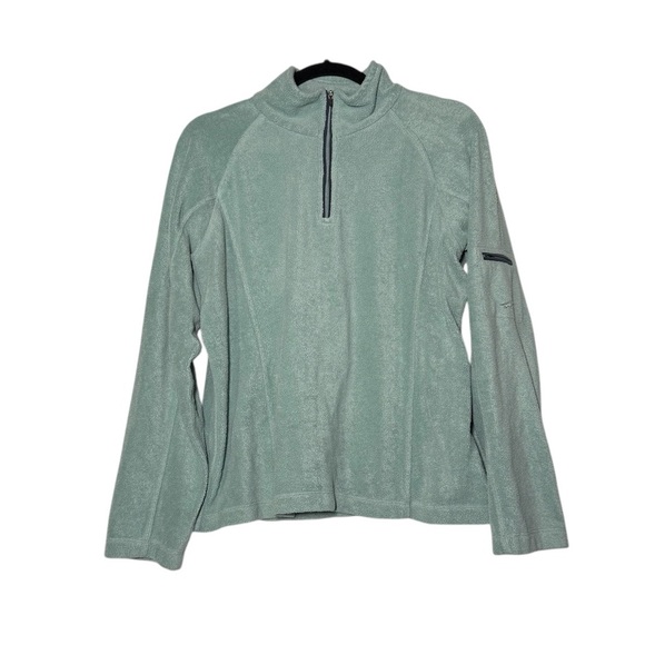 Horny Toad Fleece Pullover Sweater Quarter Zip Turquoise Size Large Outdoors - Picture 1 of 8
